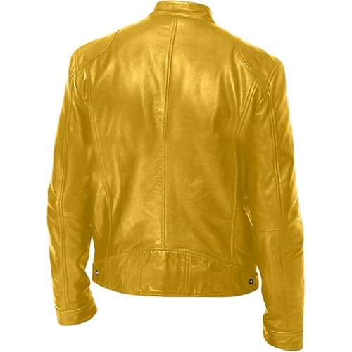 JEShifangjiusu Fashion Jackets for Men Winter Mens Coats Jackets Stylish Men's Casual Solid Color Long-Sleeved Slim Leather2