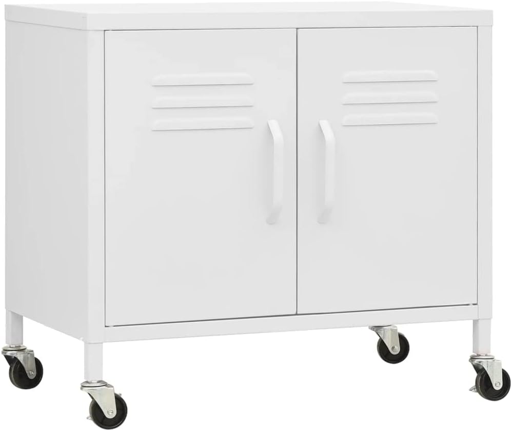 Storage Cabinet White,Bookcase Cabinet,School Storage Cabinet,File Cabinet,Standing Cabinet,Multi-Function Cabinet,Industrial Modern Style,for Office,Home,School,Studies,23.6"x13.8"x22" Steel