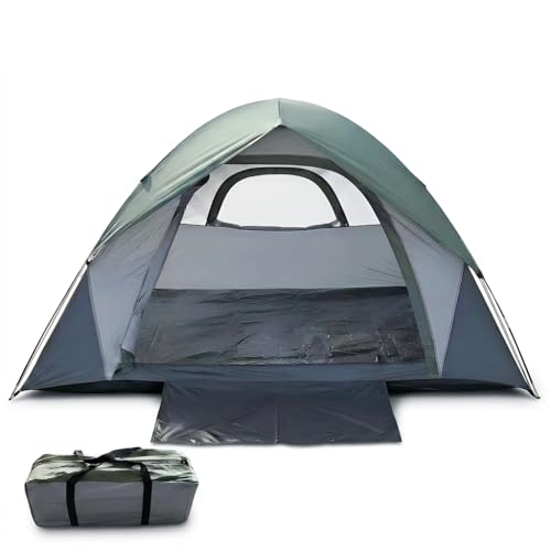 XL 3~4 Person Dome Camping Tent,Tents for Camping 4 Person,Tents for Camping Waterproof，Double Layer Waterproof, Removable Rain Fly, for Outdoor Hiking, Fishing (4 People Army Green)
