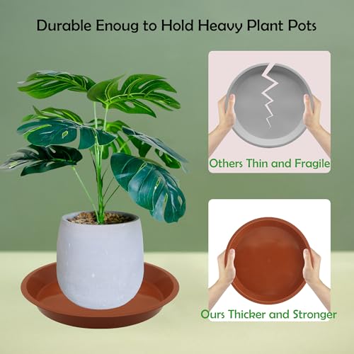 TNTIWQ 8 Pack 18 Inch Round Plant Saucers for Less 16 Inch Pot Indoors Outdoors Plant Trays for Pots Planter Saucer Plastic Drip Tray Planter Water Tray(Terracotta, 18"(8pcs)) by TNTIWQ - Image 4