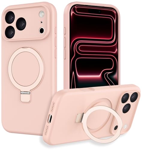 IYH Magnetic Case for iPhone 17 Pro 6.3" with Invisible Stand [16FT Military Protection] Liquid Silicone Cover, Pink by IYH - Used condition - US$9.24