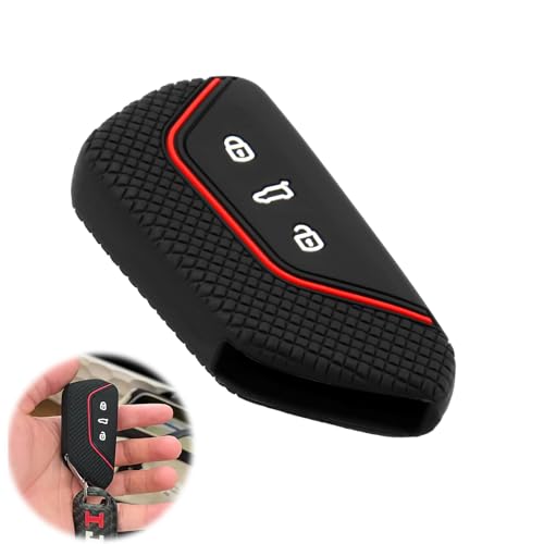Car Key Cover For Skoda Octavia Enyaq VW MK8 Golf 8 Silicone Key Fob Cover Compatible With Volkswagen Seat Leon MK 4 Tarraco Ateca Cupra Formentor Born 3 Button Auto Keyshell Protective Sleeve - Image 6
