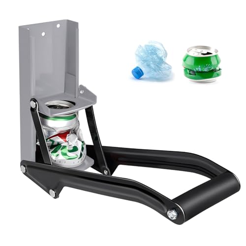 GYE 16 oz Metal Aluminum Can Crusher, Wall Mounted Heavy Duty Smasher for Aluminum Seltzer, Soda, Beer Cans And Bottles for Recycling, Gadgets for Home (Gray)