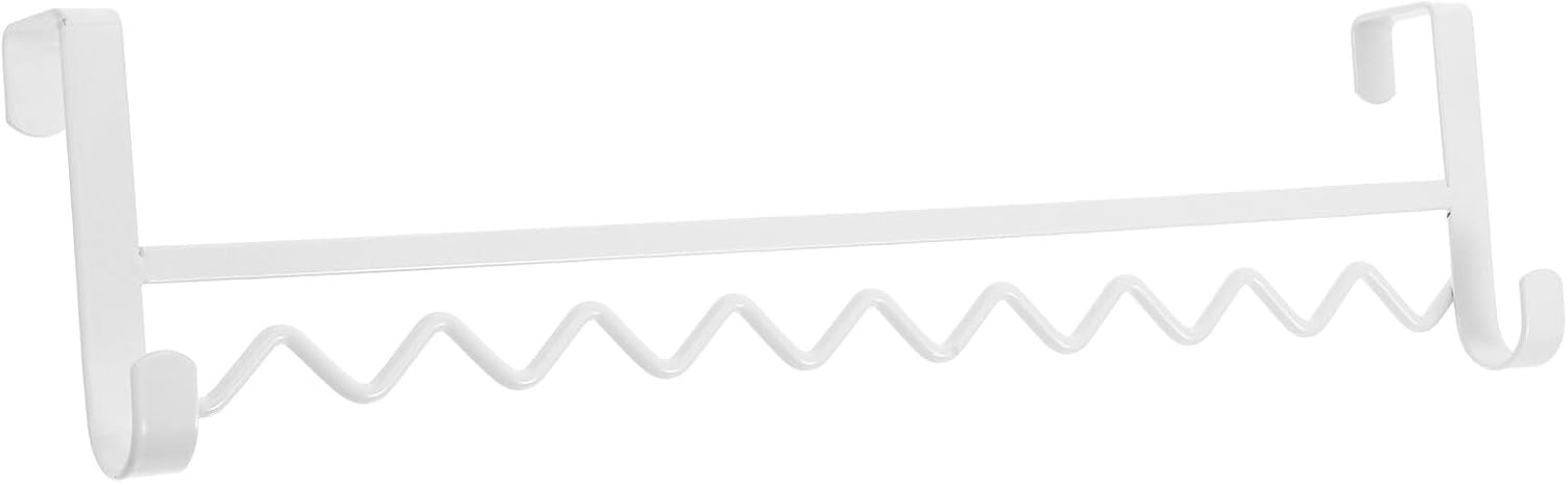 Bedside Hanging Storage Rack with Metal Clothes Hooks, White Over Bedside Organizer for Dorm Rooms and Home Storage
