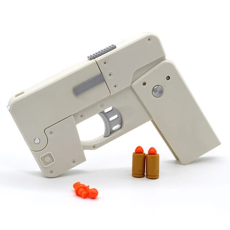 Marrone Creative Soft Bullet Gun, Shell Ejecting Toy Gun Folding Phone