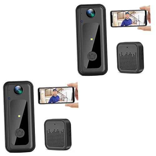 UKCOCO Campainhas Sem Fio Para Casa 2 Unidades campainha câmera sem fio câmera wi-fi Visível vídeo W