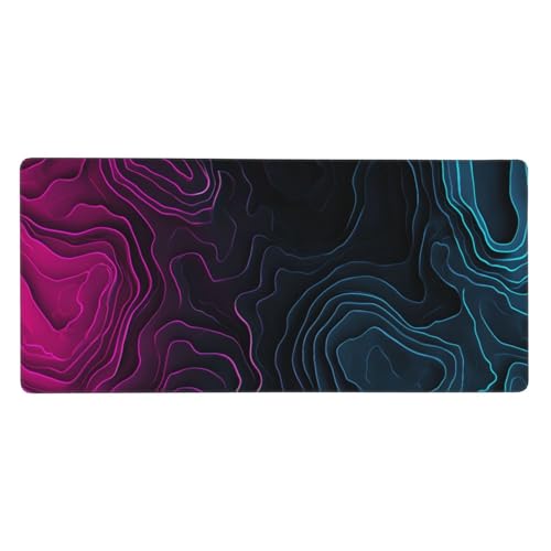 Alfombrilla de ratón rosa neón e impermeable con bordes cosidos y base antideslizante