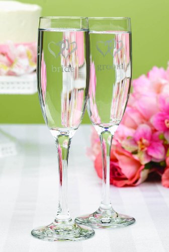 Linked Heart Bride And Groom Flutes : Package Of 2 #TOP3