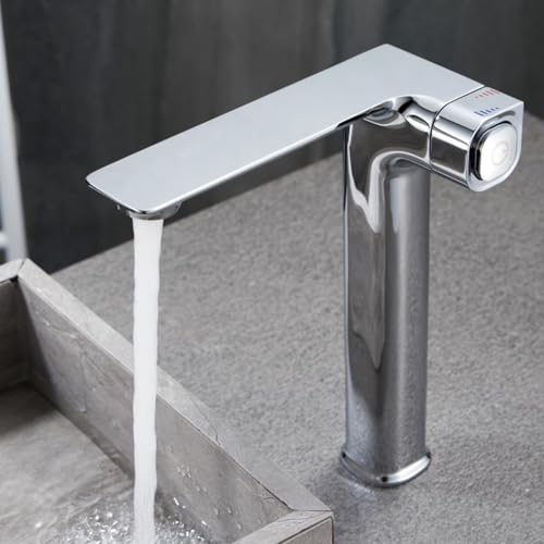 Robinet de lavabo de salle de bains chromé pour vasque à poser moderne