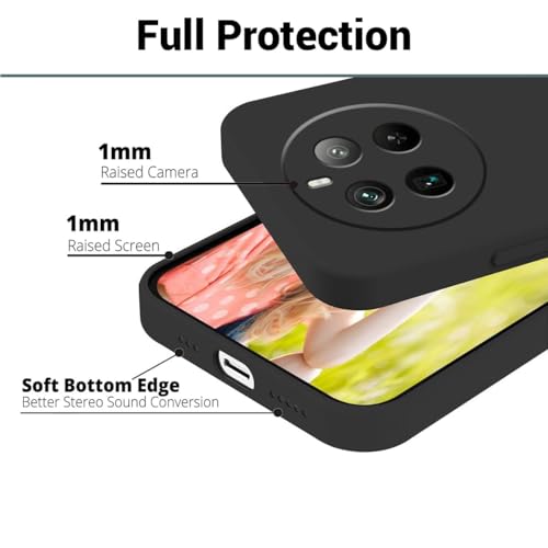 Image of BlazeTech Liquid Silicone Back Case Cover for Realme 12 Pro Plus 5G / 12 Pro - Flexible With Inner Lining and Camera Protection - Black