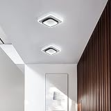 DELIPOP Modern LED Ceiling Light, 21W 2350LM Acrylic Square Ceiling Lamp, Black and White Ceiling Lighting for for Hallway Office Bedroom Kitchen Living Room, Cool White 6000K - Image 7