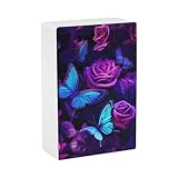 Butterflies and Roses Purple Cigarette Case Smoking Storage Box Pocket Holder Portable for Men Women, style