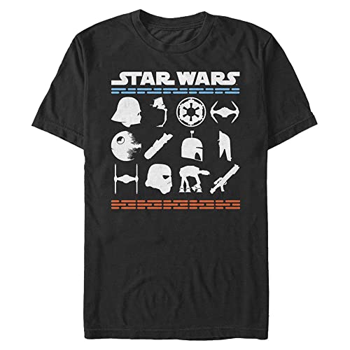 Star Wars Lucas Film Stacked t-shirt homme coton manches courtes noir