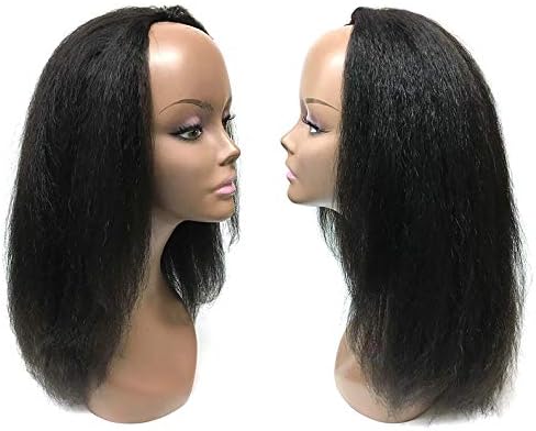 Real Natural Coarse Yaki Kinky Straight Human Hair Half Wigs for black women African Americans
