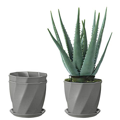 KITADIN Garden Pot 3 Pack Degradable Decorative Planter Eco-Friendly Plant Fiber Pots