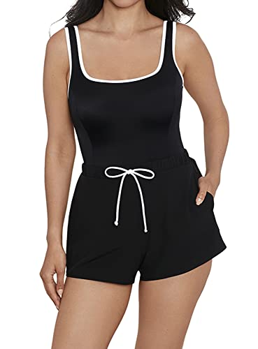 Penbrooke ShapeSolver Sport Women's Colorblock Sport Jogger Soft Cup One Piece Swimsuit2
