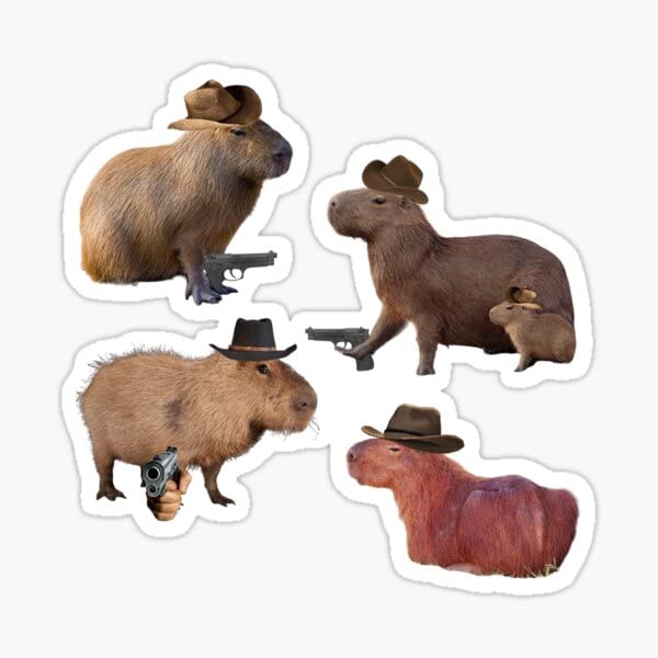 SSTS PRINT Cowboy Capybara Sticker Funny Sticker Vinyl Decal for Car Bumper, Laptop, Waterbottle Stickers 5 Inch…