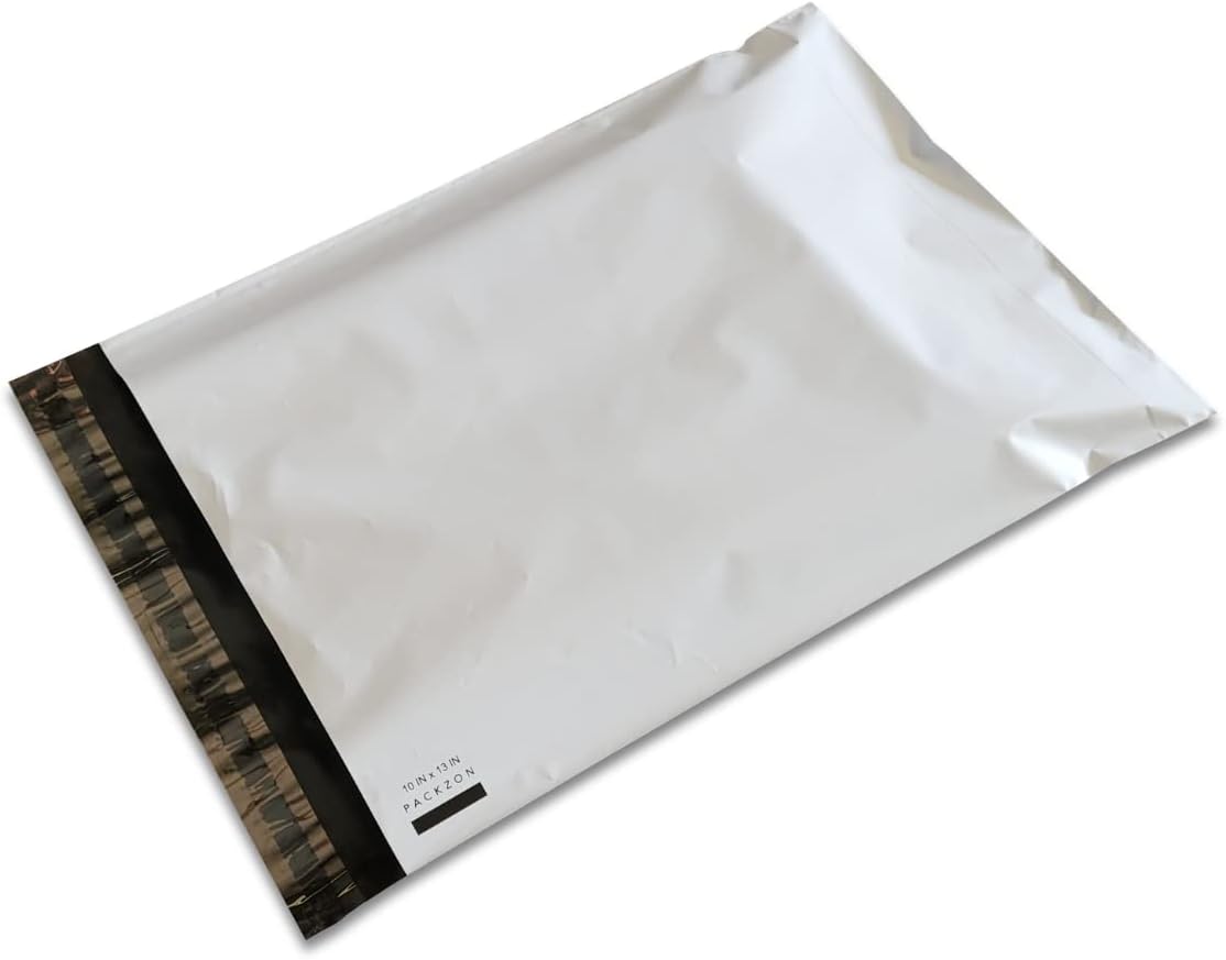 10 x 13 Inch Poly Mailers Envelopes Waterproof Shipping Bags with Self-Seal Adhesive Non-Padded Packing Bag Matte White (10" x 13", 1000)