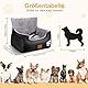 Hunde Autositz, 55x30x30cm, 1 Ansteckbare, Verstellbare Sicherheitsleinen, Auto-Hundebett für 2 kleine Hunde, komplett Abnehmbarer und Waschbarer Autositz für Haustiere mit 2 Aufbewahrungs