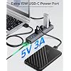 ORICO 7-Port USB 3.0 Hub, Aluminum USB Multiple Adapter, 5Gbps USB Extender USB Splitter with 3.28Ft Cable, UBS-A Hub Long Cable for Desktop, PC, Flash Drive, Mobile HDD, Windows/XPS
