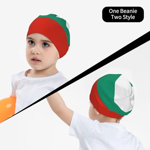 Bulgarian Flag Children Hip Hop Knitted Hat Kids Elastic Leisure Knit Cap Warm Sleep Beanies Black4