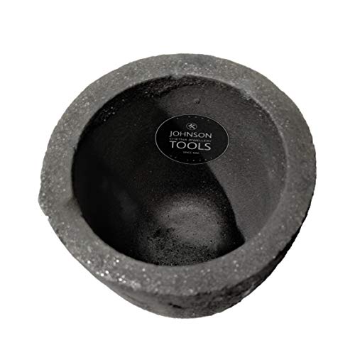 Johnson Tools Clay Graphite Crucible Pot 2no (3kg Capacity) for High Temperature Melting, Casting Refining Gold, Silver, Copper, Brass and Aluminium Metal - Electric or Gas Furnace