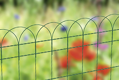 Alberts 611842 Ziergeflecht Rondo | Beeteinfassung, Teichzaun und Gartenzaun | Höhe: 40 cm, Länge: 10 m, Maschenweite: 150 x 90 mm | verzinkt, grün