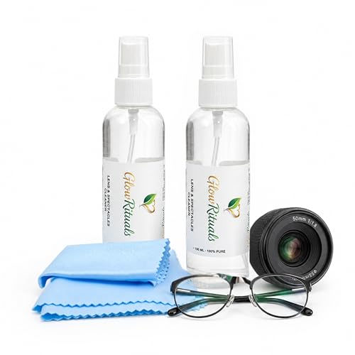 Image of LENS CLEANER for Spectacles, Eyeglasses, Sunglasses, Camera Lenses and Binoculars (2 Bottle with 2 Cloth)