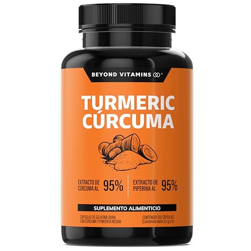 Antioxidantes, Turmeric Cúrcuma con Extracto de Raíz de Cúrcuma Estandarizada al 95% y Pimienta Negra al 95% - Suplementos formulados con alta potencia y absorción - Alta...