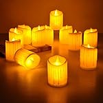 archies Day Lights Battery Operated LEDs Tealights Candles Pack of 2 Flameless Votive T-Lights (Warm Yellow) for Indoor & Outdoor Usage | Party | Decorations,Ceramic
