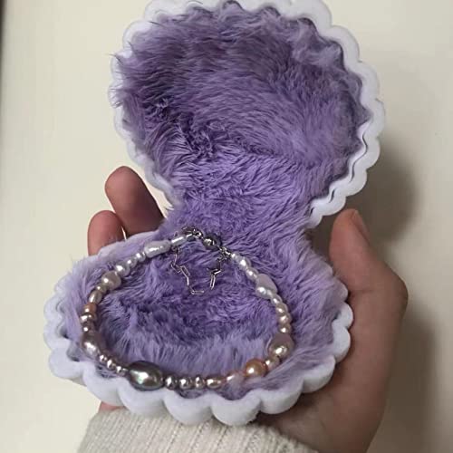 Plush Shell Jewelry Box, Imitation Shell, Storage Box, Scene Props, Proposal Props, Special Gifts, Shell Gift Box (Purple(L)) #TOP2
