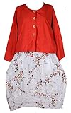  Italy Donna Damen Sommer Lagenlook Jacke Bolero Blazer 42 44 46 48 50 52 54 56 M L XL XXL 3XL 3D zum Kleid Urlaub Strand Rot (52)