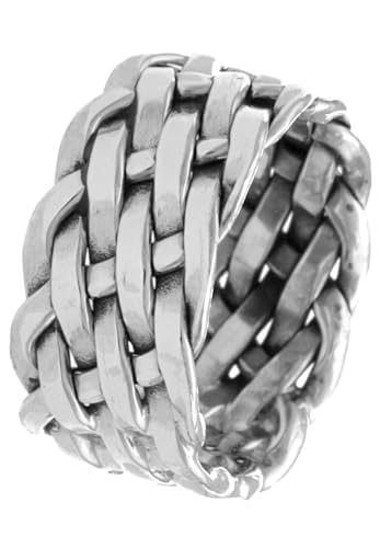 [新宿銀の蔵] 編み込み シルバー925 リング (20号) 指輪 メンズ 大きいサイズ シンプル