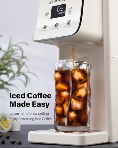 Image of Coffee Maker Hot & Iced With Bold Setting,Single Serve Coffee Maker For K Cup And Grounds,52 Oz Removable Water Tank,6-14 Oz Brew Sizes,One Cup Kcup Coffee Machine With Reusable Filter, White
