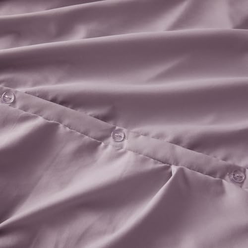 Pintuck Duvet Cover Set - Double Brushed Dusty Purple Duvet Cover Twin Size 68x90 inches with Button Closure, 1 Pillow Sham Luxury Bedding by Clara Clark - Used condition - Image 6