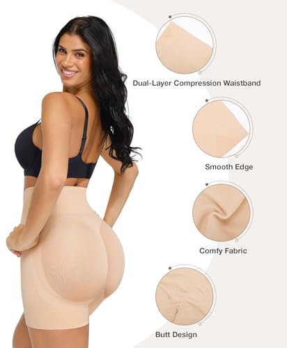 Lover-Beauty Butt Lifting Shorts for Women Tummy Control Shapewear Shorts High Waisted Body Shaper3