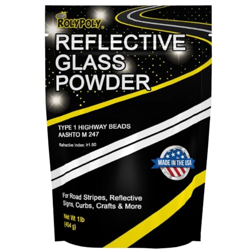 Reflective Glass Powder (1 LB Bag) for Road Marking, Curb Paint, Traffic Paint, Pavement Striping, Parking Lots, Crosswalks, Driveways, Airports, Traffic Signs, Painting, Arts &amp; Crafts
