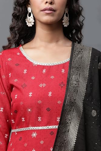 Image of Aurelia Polyester Women Kurti With Sharara and Dupatta Set