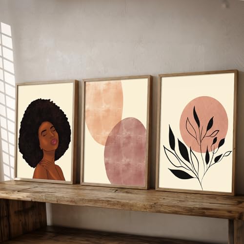Image of kotart Abstract Paintings Set of 3 Framed Paintings for Wall Decoration, Bedroom - Framed Wall Posters /Paintings for Wall Decor (Art 10, 13x17 inch)