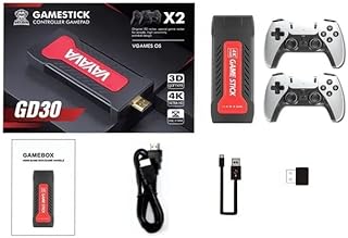 Playtastic Gamestick GD30 Retro Gaming Console, 20,000+ Classic Games, Dual Wireless Controllers, 64GB Storage, HDMI Outpu...