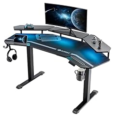 EUREKA ERGONOMIC Gaming Desk Adjustable Height Standing Desk 63" Wing