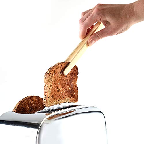 Norpro 1982 8" Bamboo 8" Toaster Tongs With Magnet, One Size #TOP2
