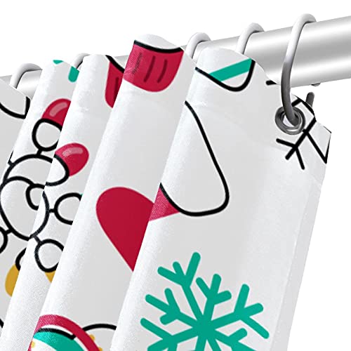 Rideau de douche de Noël imperméable et lavable pour salle de bain - 6