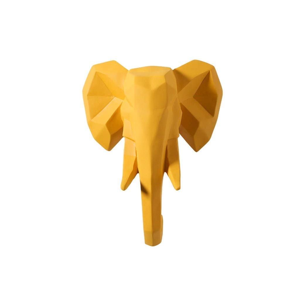 Sculpture tête de cerf jaune A pour décoration murale de salon