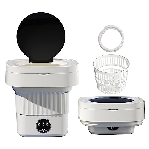 Portable Washing Machine, Foldable Mini Washing Machine and Spin Dryer Large Capacity Mini Washer Small Foldable Bucket Washer Suitable for Apartment Dorm,Travelling,Best Gift Choice -WHITE Portable Washing Machine, Foldable Mini Washing Machine and Spin Dryer Large Capacity Mini Washer Small Foldable Bucket Washer Suitable for Apartment Dorm,Travelling,Best Gift Choice -WHITE