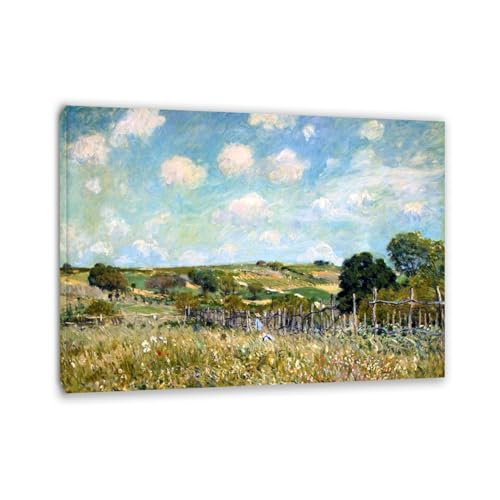 Toile Prairie Alfied Srsley : Ambiance Nature et Tableau Peinture à l'Huile pour Chambre