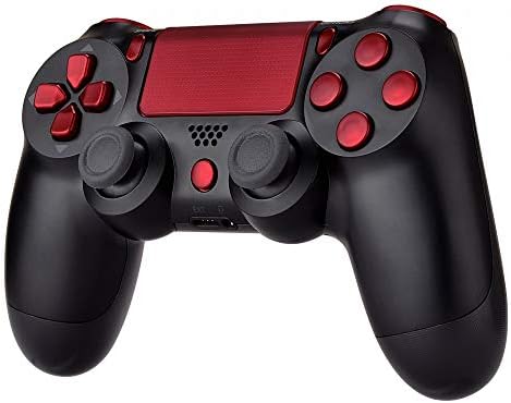 eXtremeRate Replacement D-pad R1 L1 R2 L2 Trigger Touchpad Action Home Share Options Buttons for ps4 Controller, Scarlet Red Full Set Buttons Repair Kits for ps4 Slim Pro CUH-ZCT2 Controller - 4