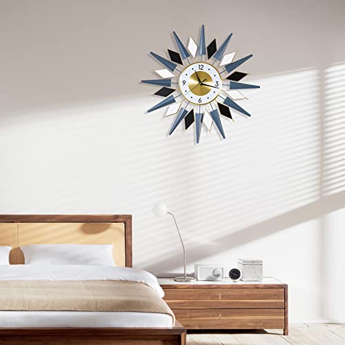 Jugv 24 Inch Modern Metal Wall Clock Unique Design, Large Silent Battery Operated Non Ticking, Wall Clock For Living Room Kitchen Office Decor #TOP7
