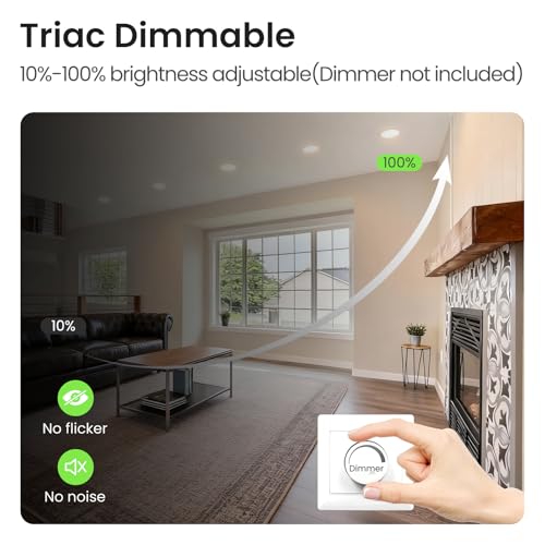 ALUSSO LED Einbaustrahler 230V Dimmbar, 4W/6W/8W Verstellbar LED Spots, 3CCT Warmweiß/Neutralweiß/Kaltweiß Deckenspots, Ultra Flach 68mm Deckenleuchte, IP44 für Badezimmer Küche, 10er Set