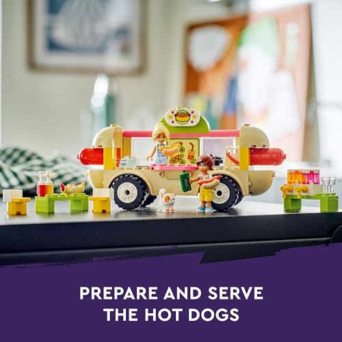 LEGO Friends Hot Dog Food Truck Toy for 4 Plus Year Old Girls, Boys & Kids, Vehicle Set with Mini-Doll Characters, Cat Figure and Kitchen Accessories, Pretend Restaurant Play, Birthday Gift 42633 LEGO Friends Hot Dog Food Truck Toy for 4 Plus Year Old Girls, Boys & Kids, Vehicle Set with Mini-Doll Characters, Cat Figure and Kitchen Accessories, Pretend Restaurant Play, Birthday Gift 42633